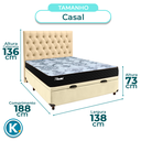 Ver imagem 3 de Cama + Bau Blindado e Colchão Molas Ensacadas Casal - Life Gold Paropas + Cabeceira