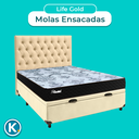 Ver imagem 4 de Cama + Bau Blindado e Colchão Molas Ensacadas Casal - Life Gold Paropas + Cabeceira