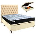 Ver imagem 1 de Cama + Bau Blindado e Colchão Molas Ensacadas Casal - Life Gold Paropas + Cabeceira