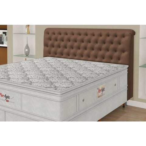 Cabeceira Casal Imperatriz Para Cama Box 195cm Helanca Marrom 0074 Simbal