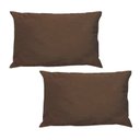 Ver imagem 1 de Kit 2 Capas para Almofada em Veludo Liso Retangular 60x40 Cor:marrom Camurça