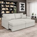 Ver imagem 1 de Sofá Reclinável e Retrátil Gandalf Bipartido 194cm Caixa Zero com Almofadas Bouclê Cinza G33 - Gran 