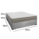 Ver imagem 4 de Cama Box Casal Suede + Colchão Sereneprime Molas Ensacadas 138x188x65 Cinza
