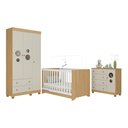 Ver imagem 2 de Quarto de Bebê Completo com Berço Americano 3 em 1 Bombom Multimóveis Mp4622 Madeirado/off White