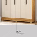 Ver imagem 5 de Guarda Roupa Casal Prático 6 Portas Cinamon Touch/off White com Espelho - Demóbile