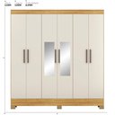 Ver imagem 7 de Guarda Roupa Casal Prático 6 Portas Cinamon Touch/off White com Espelho - Demóbile