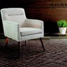 Poltrona Decorativa Alegra Com P‚s Palito Veludo Bege Konfort - 4