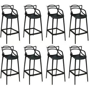Kit 8 Banquetas Altas 76 Allegra Master Cozinha Preto