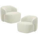 Ver imagem 1 de Kit 02 Poltronas Decorativa Fixa Orgânica para Sala Living Barolo L06 Veludo Bege - Lyam Decor