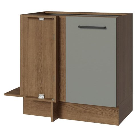 Balcão de Canto 1 Porta (sem Tampo) Rustic/Cinza Agata Madesa