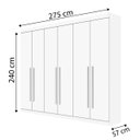 Ver imagem 2 de Guarda-Roupa Casal 6 Portas e 6 Gavetas da Vinci Plus D'Doro Móveis - Branco D'Doro Móveis