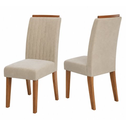 Conjunto de 2 Cadeiras Estofada Sala de Jantar Grécia Dobuê