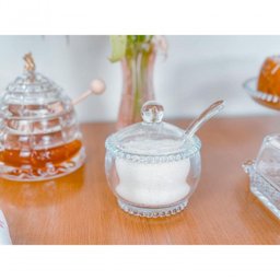 Açucareiro Cristal com Colher Pearl 10 Cm X 8 Cm X 7 Cm Wolff Transparente - 2