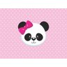 Painel em Lona Fosca Panda Rosa cute (03) 2,00x1,50 - 1