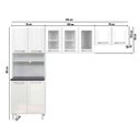 Ver imagem 3 de Armário de Cozinha de Aço com Vidro 3 Peças Topázio Branco