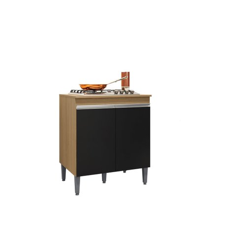 Balcão Cooktop Andreia Multiuso 4 ou 5 Bocas - Am/ Pt - Ajl Móveis