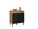 Ver imagem 1 de Balcão Cooktop Andreia Multiuso 4 ou 5 Bocas - Am/ Pt - Ajl Móveis