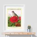 Ver imagem 2 de Quadro Passarinho com Flor Vermelha - 60x48cm:moldura Branca