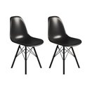 Ver imagem 1 de Conjunto 2 Cadeiras Eames Tubo Ferro Preto Assento Preto