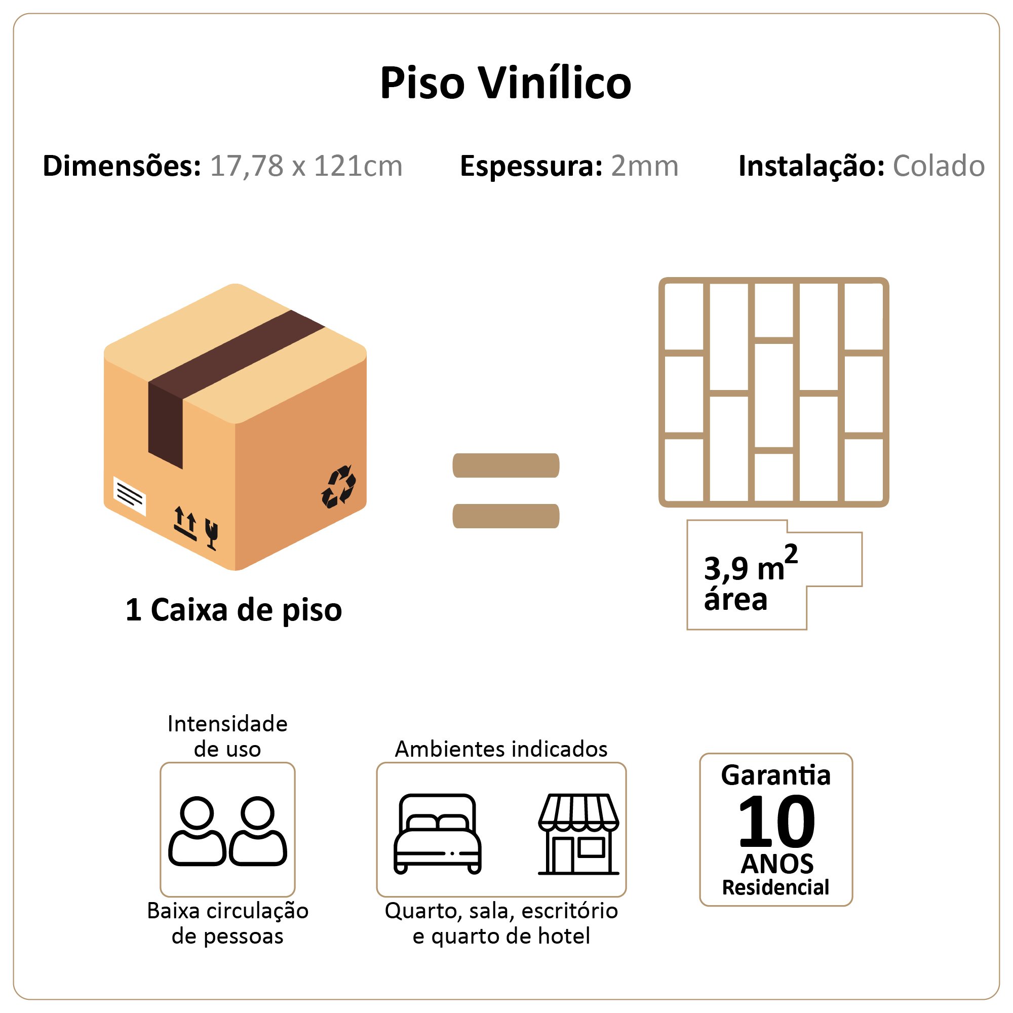 Piso Vinílico em Régua 17,78cm x 2mm x 1,21m Sofisticato Ruffino  - 8