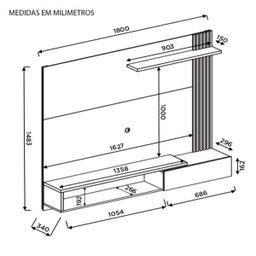 Painel para TV até 70 Polegadas Rippi - DJ Móveis. - Rúst. Malbec - 3