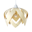 Ver imagem 1 de Luminária Lustre Pendente E27 Madeira Teto Sala Quarto Cozinha Lúpulo M Marfim