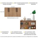 Ver imagem 6 de Aparador Buffet 4 Portas Suspenso Viena V3605 Rustic/Preto Rustic/Preto