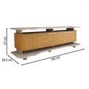 Ver imagem 4 de Rack para Tv até 75 Polegadas Aracaju 3 Portas Off White/naturalle Fresado - Panorama Móveis