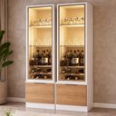 Ver imagem 1 de Kit 2 Cristaleiras Noble 2 Portas 92cm Off White-Jequitiba Movelove