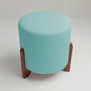 Ver imagem 7 de Kit 2 Puffs Decorativos Eloah Suede Redondo Assento Extra para Sala Quarto Pufe com Pés de Madeira