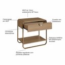 Ver imagem 5 de Mesa de Cabeceira 60cm com Gaveta Prateleira e Pés em Metal Cor:hanover com Dourado