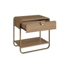Ver imagem 4 de Mesa de Cabeceira 60cm com Gaveta Prateleira e Pés em Metal Cor:hanover com Dourado