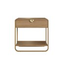 Ver imagem 2 de Mesa de Cabeceira 60cm com Gaveta Prateleira e Pés em Metal Cor:hanover com Dourado