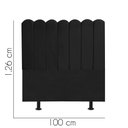Ver imagem 3 de Cabeceira Estofada Alanis 100CM Solteiro Suede Preto - D A DECOR