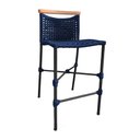 Ver imagem 2 de Kit 6 Banquetas Anne em Corda Náutica Base em Alumínio Preta com Detalhe em Madeira Azul Marinho