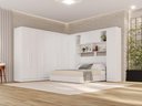 Ver imagem 1 de Guarda-Roupa Casal Modulado Canto 11 Portas com Espaço para Cama Multimóveis Branco