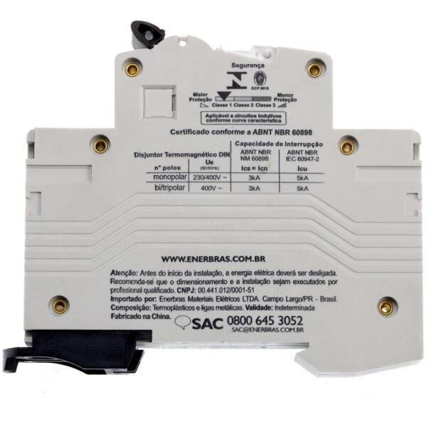 Disjuntor Unipolar 16A 230/400 VCA Enerbras - DT3 E1C16 - 4