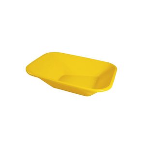 Kit 2 Caçamba Plástica Sem Furação Carrinho Mão Amarela 60l