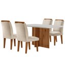 Ver imagem 2 de Sala de Jantar Mesa Olímpia 120CM MDF Canto Copo com 4 Cadeiras Athenas Moderna