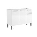 Ver imagem 1 de Gabinete P/ Pia Cozinha Balcão Evidence 7022 C/ 3 Portas e 1 Gaveta S/ Tampo 120cm Branco -