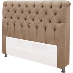 Cabeceira Queen Imperatriz Nobuck Bege - Simbal - 1