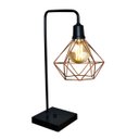 Ver imagem 2 de Abajur Luminária de Mesa com Aramado Retro - Preto com Cobre