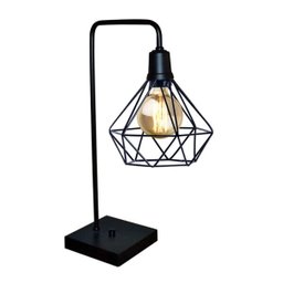 Abajur Luminária de Mesa com Aramado Retro - Preto - 2