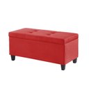 Ver imagem 5 de Kit Recamier Madri 1,60m + 2 Puff Suede Vermelho - Inova Decor Inova Decorações Kit Madri