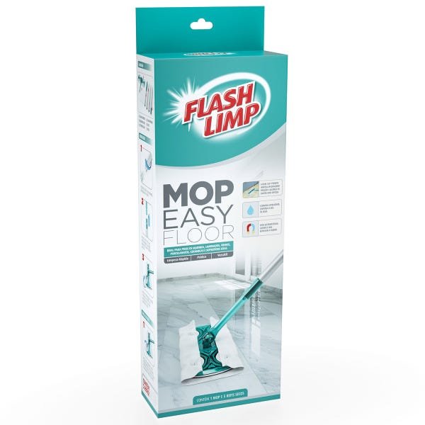 Mop Easy Floor Tira Pó, Cabelo Limpeza Eletrostática 5 Panos Flash Limp - 4
