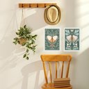 Ver imagem 2 de Kit 2 Quadros Sala Borboletas Boho 24x18cm - com Vidro:moldura Preta