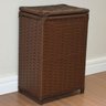 Cesto de Roupas Fibra Sintética 38x28x57 Marrom Palha Indiana - 1