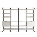Ver imagem 3 de Closet Industrial Casal Completo Loft Branco 4 Módulos Cabideiro com Gavetas Ferro Preto