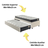 Bicama Box Solteiro Courino Linho Areia 88x188 com Dois Colchões Adapto Molas Ensacadas Ecoflex - 9