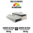 Ver mais imagens de Bicama Box Solteiro Courino Linho Areia 88x188 com Dois Colchões Adapto Molas Ensacadas Ecoflex
